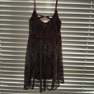 Free People Black and Red Midi Dress